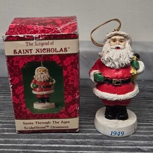 Christmas Ornament Santa Through The Ages 1949 Russ Berrie Vintage Holiday w Box